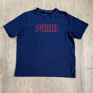 PUMA Navy Tee with Red Logo Size XL